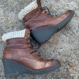 B.O.C. leather wedge boots